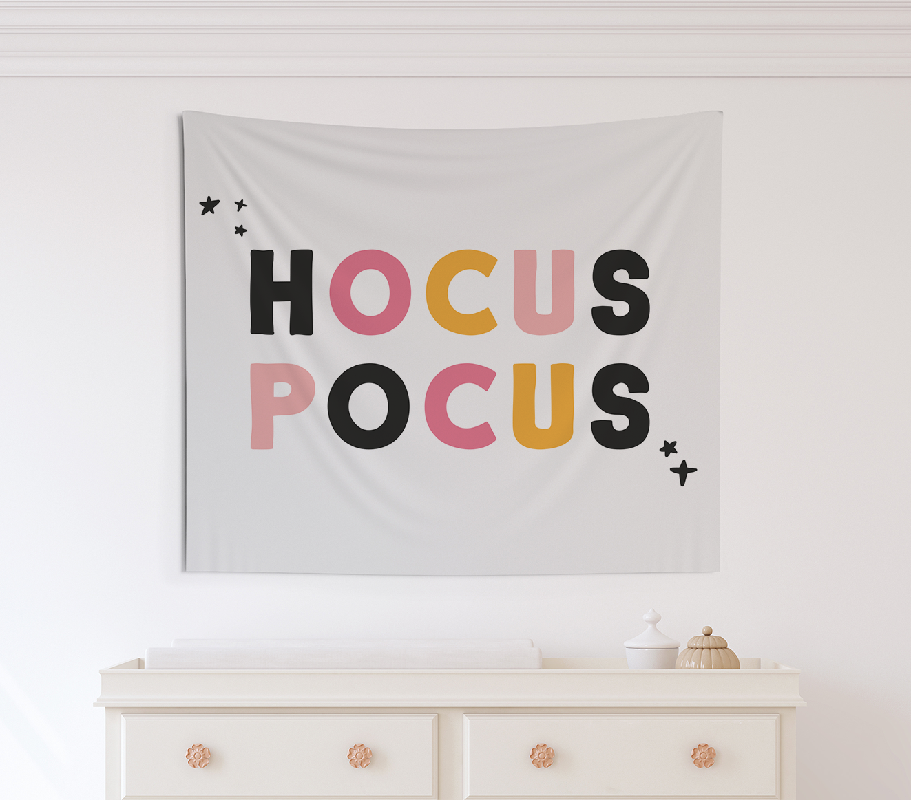 Hocus Pocus Pink Tapestry, Wall Decor, Banner, Halloween Banner, Boo Banner, Halloween decor