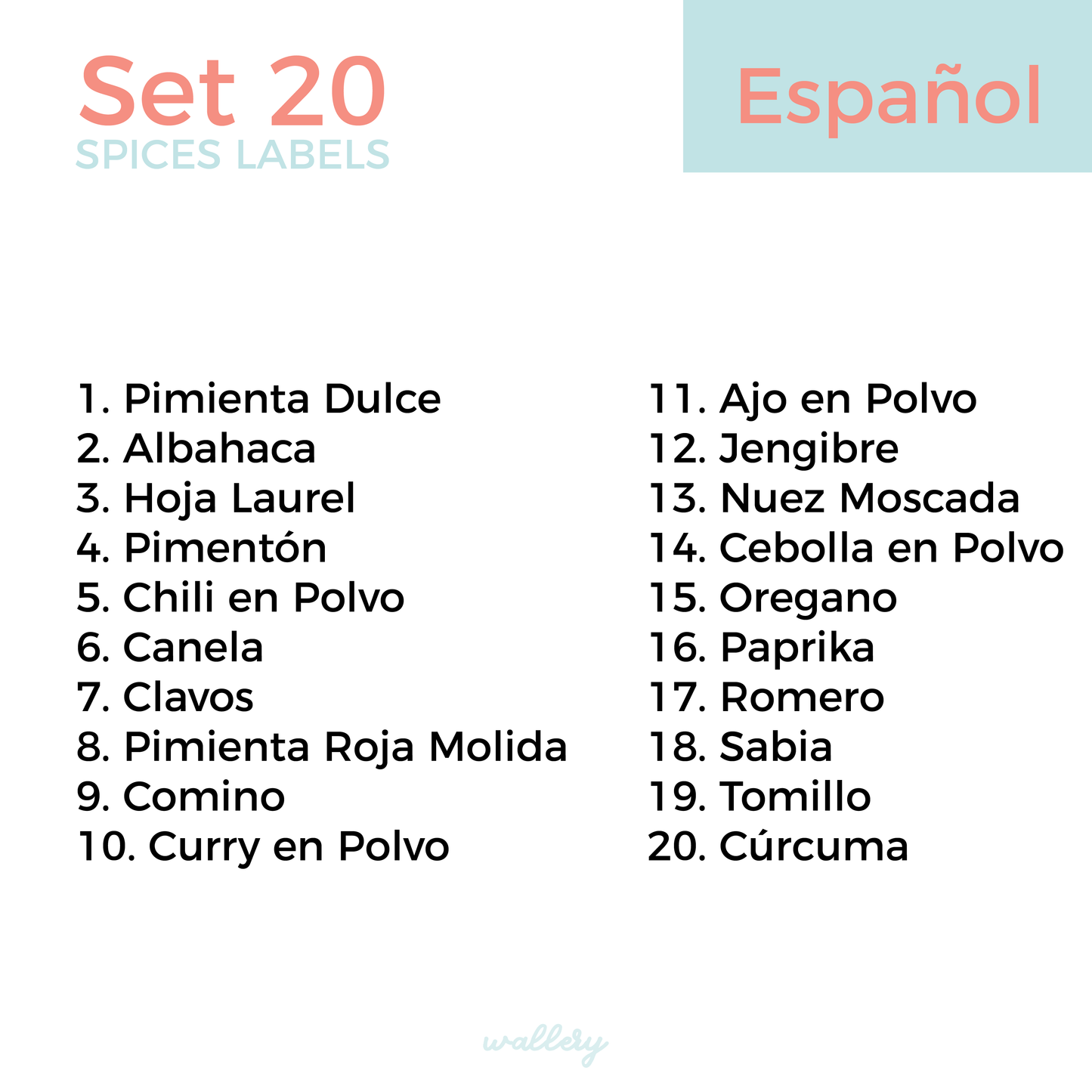 40 Spice Labels ESPAÑOL