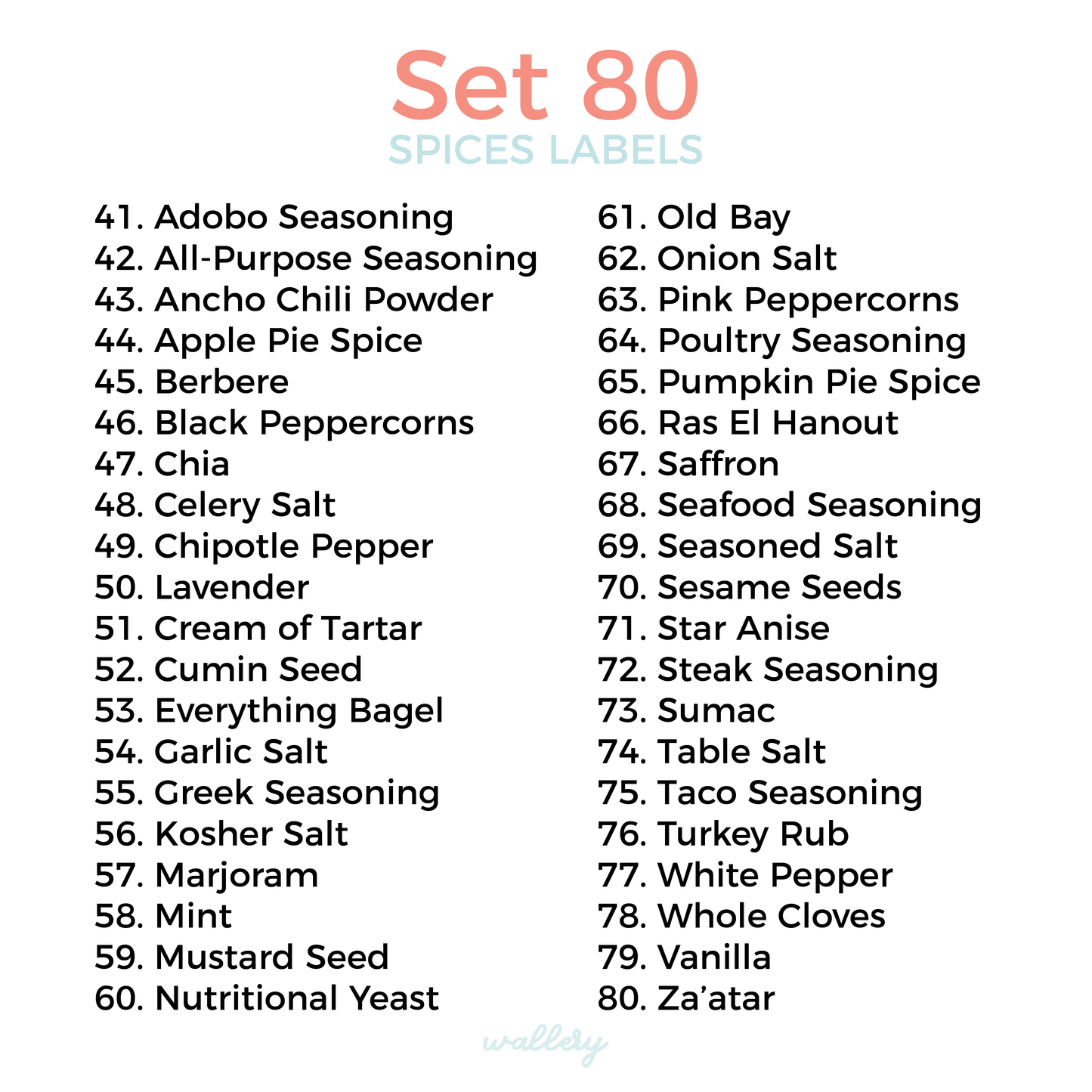 40 Spice Labels