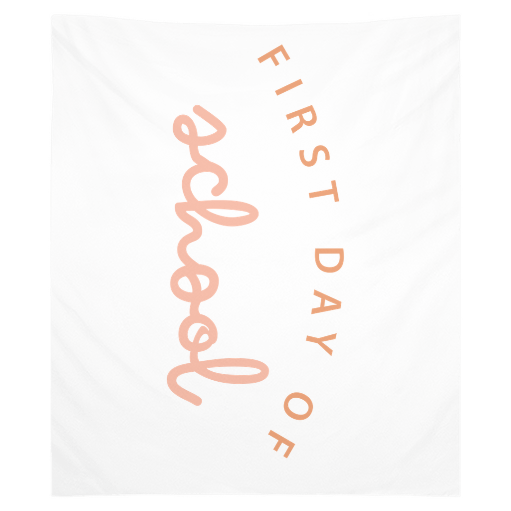 First Day of School Orange and Pink Tapestry, First Day of School Banner Green