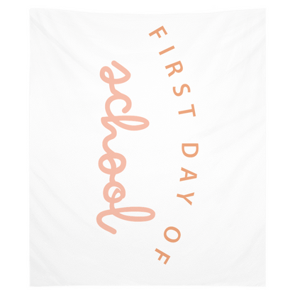 First Day of School Orange and Pink Tapestry, First Day of School Banner Green