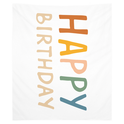 Happy Birthday Tapestry, Wall Decor, Banner, Happy Birthday Banner