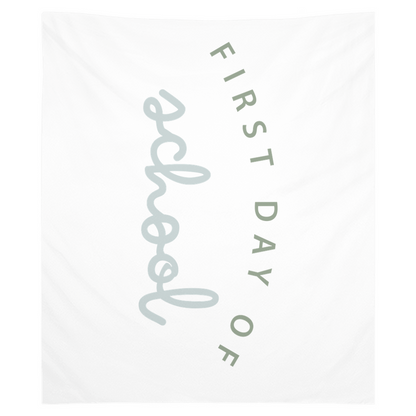 First Day of School Green Tapestry, First Day of School Banner Green