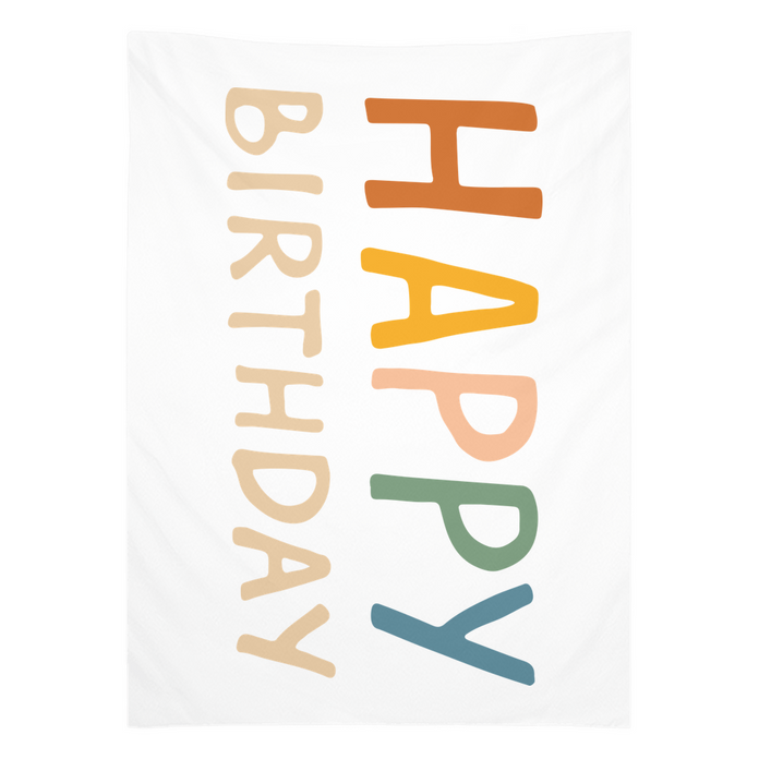 Happy Birthday Tapestry, Wall Decor, Banner, Happy Birthday Banner