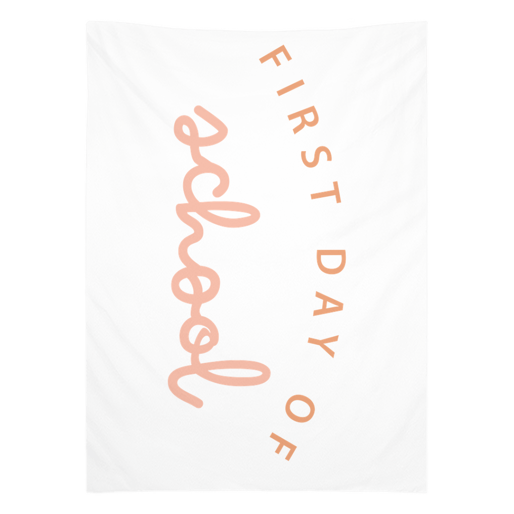 First Day of School Orange and Pink Tapestry, First Day of School Banner Green