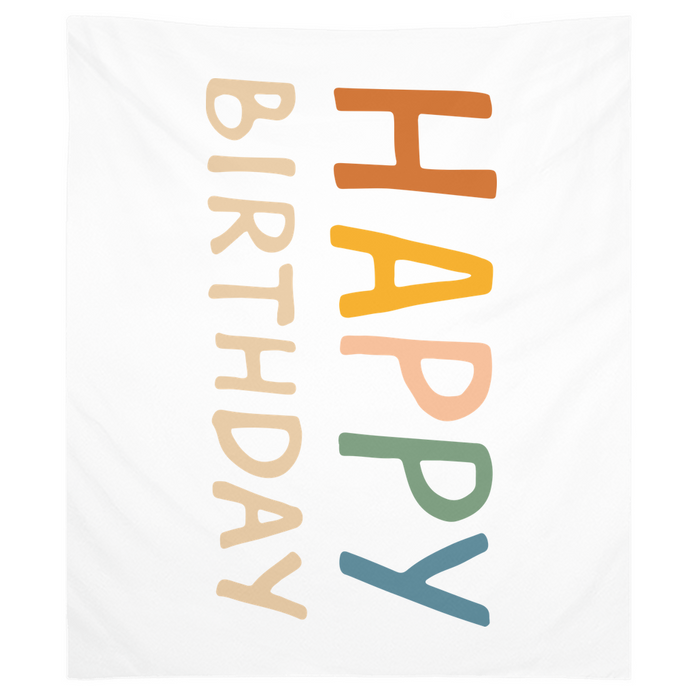 Happy Birthday Tapestry, Wall Decor, Banner, Happy Birthday Banner