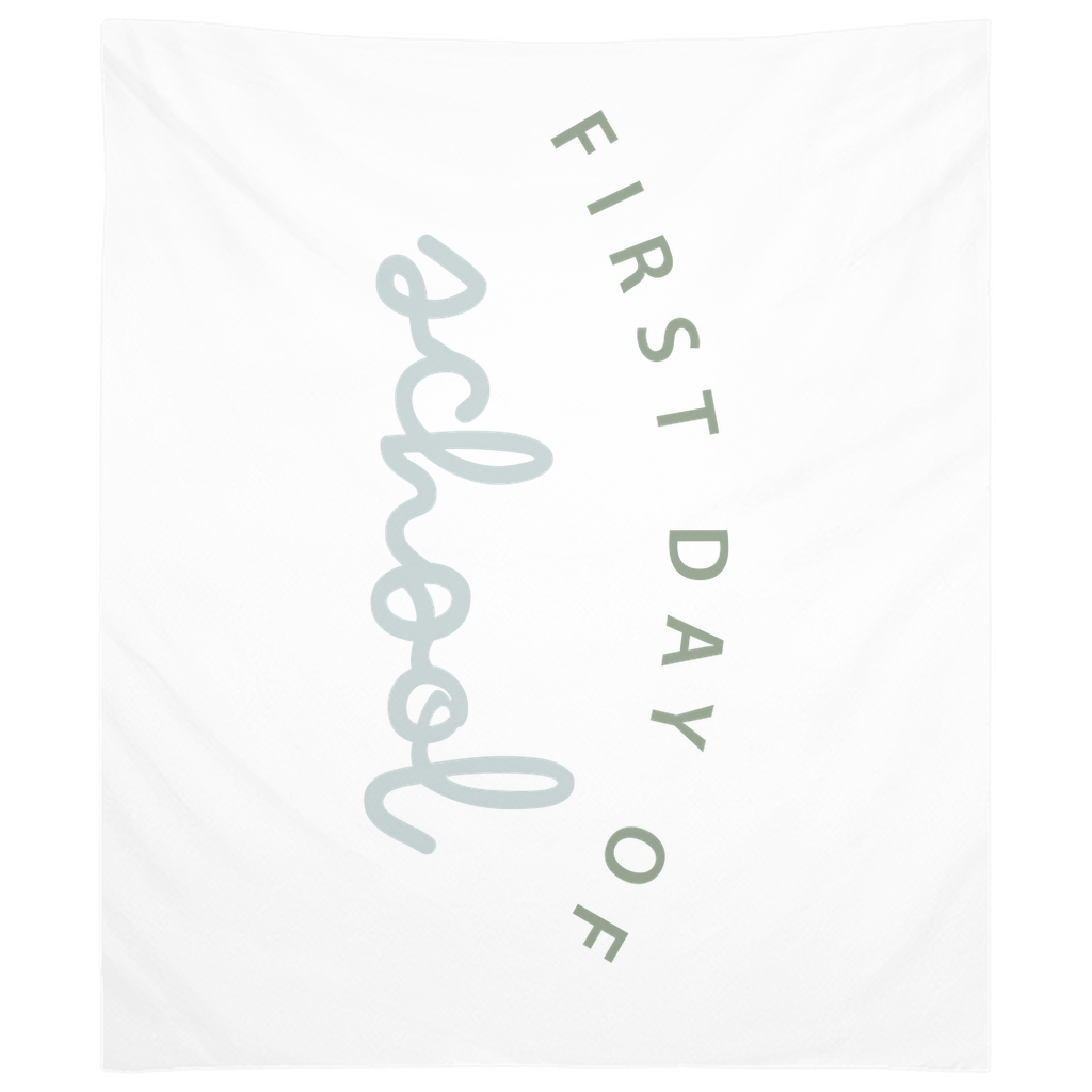 First Day of School Green Tapestry, First Day of School Banner Green