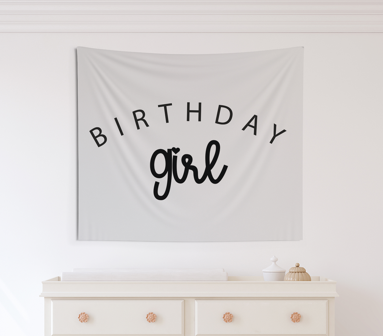 Birthday Girl Tapestry, Happy Birthday Banner