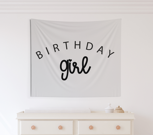 Birthday Girl Tapestry, Happy Birthday Banner