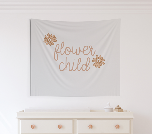 Flower Child Tapestry, Wall Decor, Banner, Boho Banner