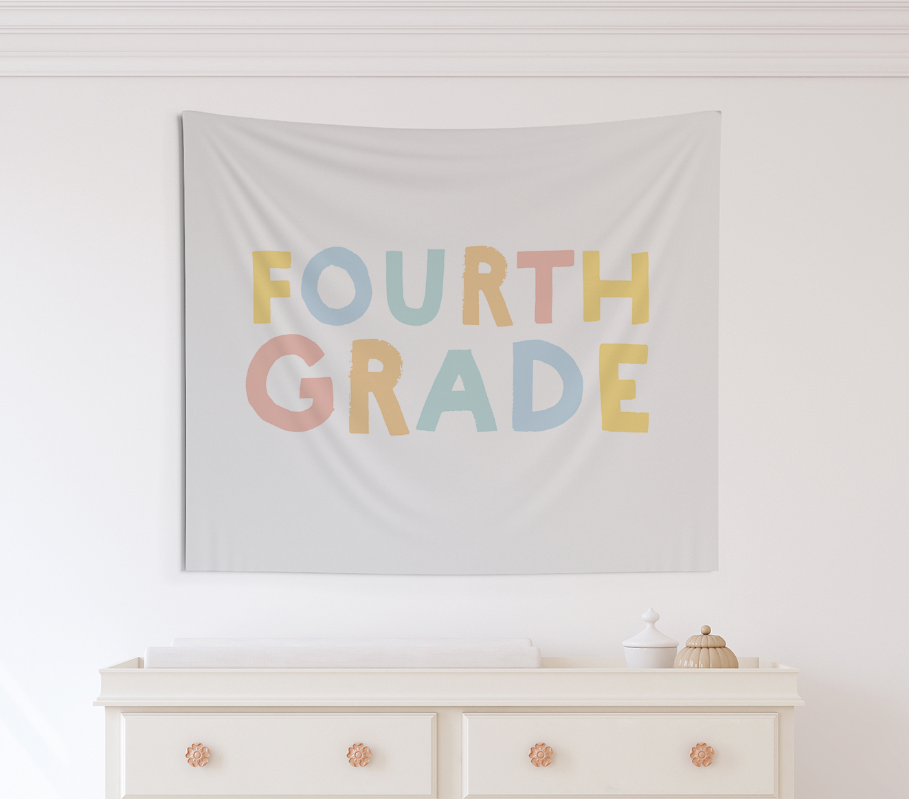 First Day of Fourth Grade Tapestry, First Day of School Banner