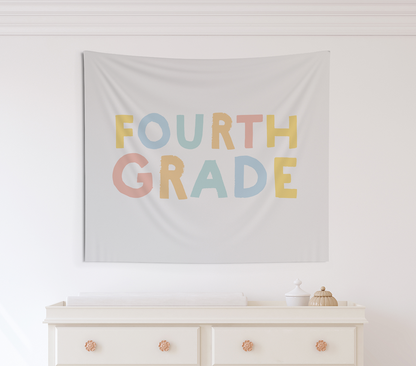 First Day of Fourth Grade Tapestry, First Day of School Banner