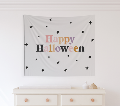 Happy Halloween Tapestry, Wall Decor, Banner, Halloween Banner, Boo Banner, Halloween decor