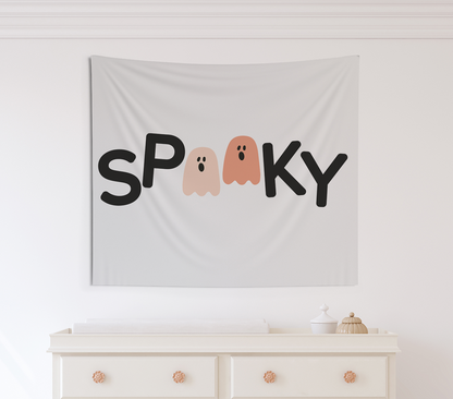 Spooky Tapestry, Wall Decor, Banner, Halloween Banner, Boo Banner, Halloween decor