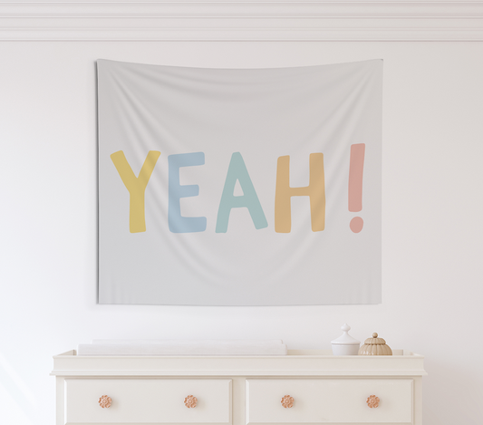 Yeah Tapestry, Wall Decor, Banner