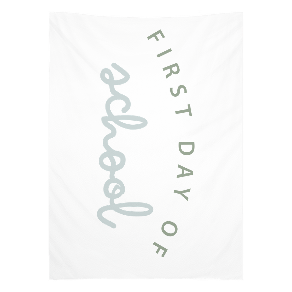 First Day of School Green Tapestry, First Day of School Banner Green