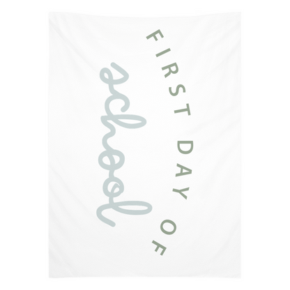 First Day of School Green Tapestry, First Day of School Banner Green