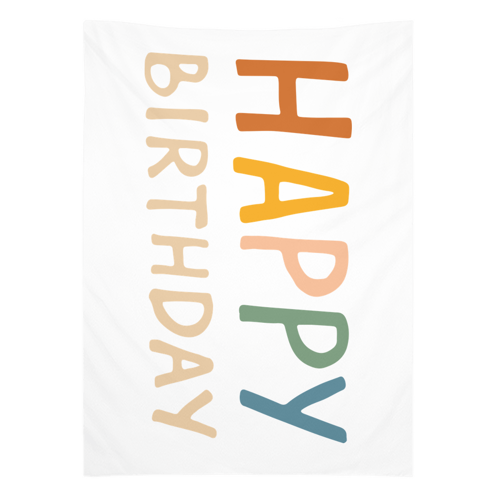 Happy Birthday Tapestry, Wall Decor, Banner, Happy Birthday Banner