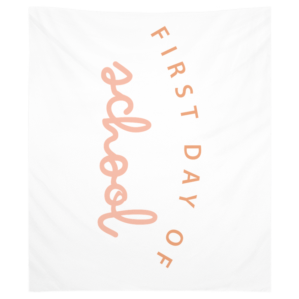 First Day of School Orange and Pink Tapestry, First Day of School Banner Green