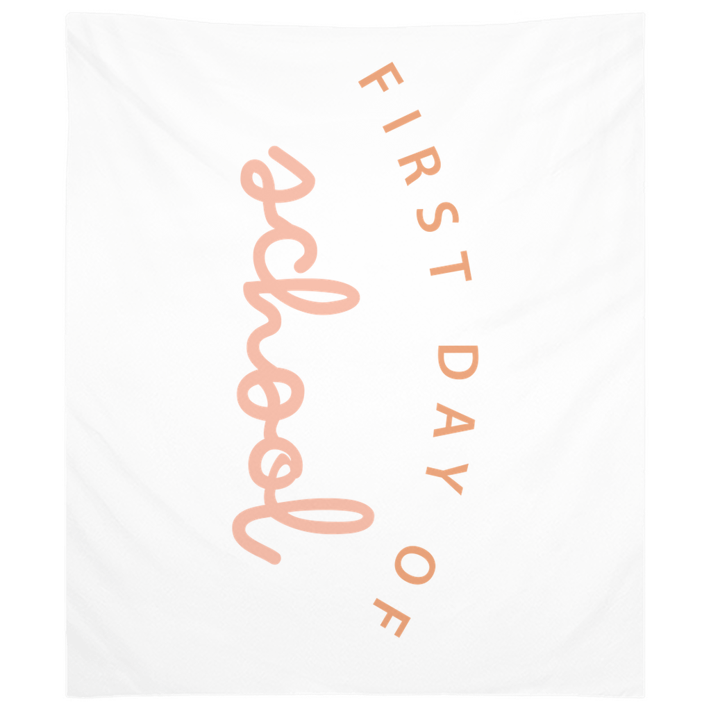 First Day of School Orange and Pink Tapestry, First Day of School Banner Green