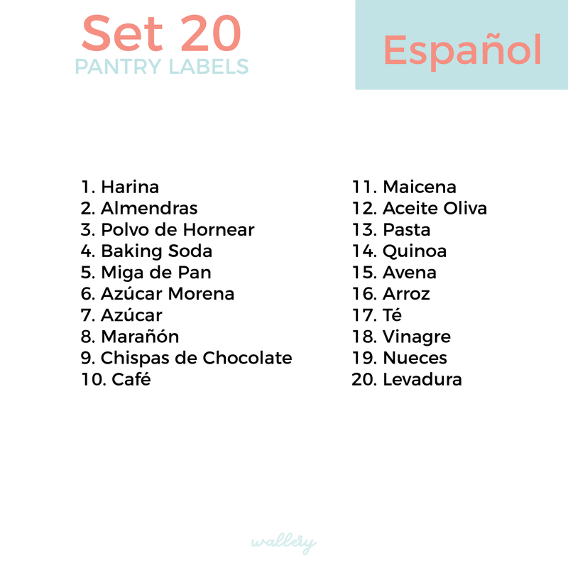 40 Pantry Labels ESPAÑOL