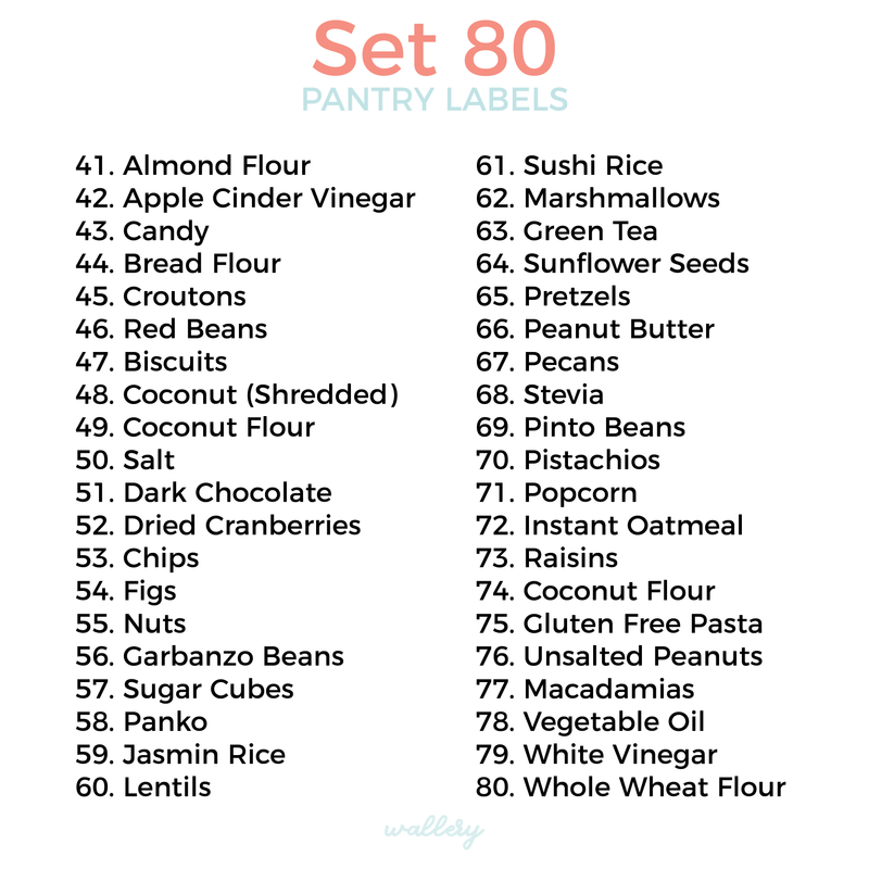 80 Pantry Labels