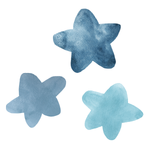 Watercolor Blue Stars