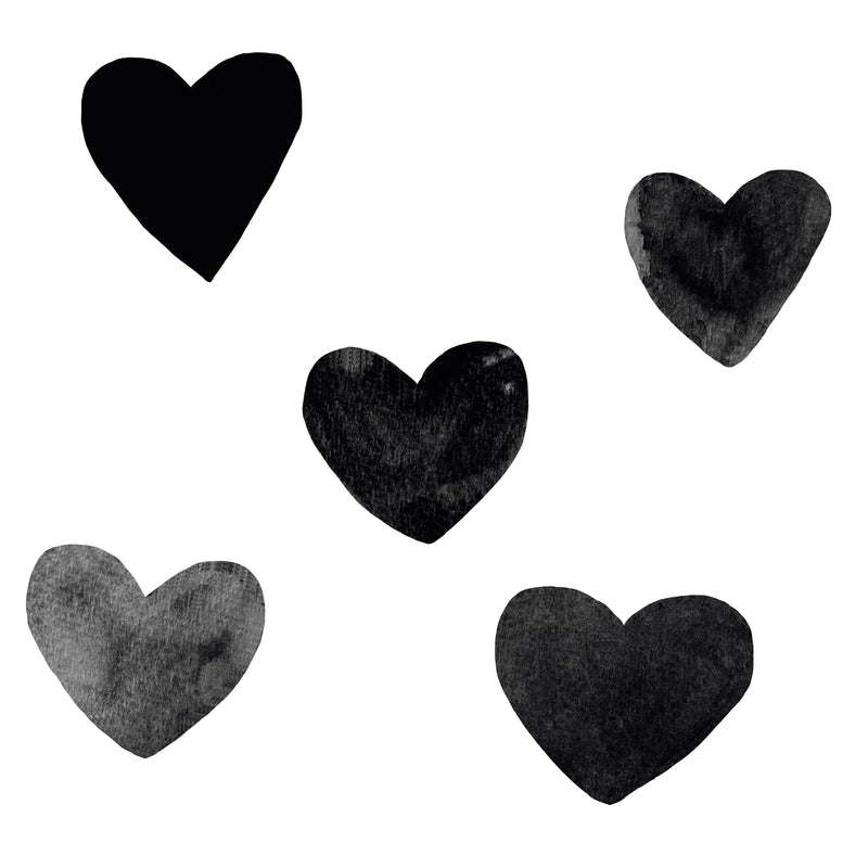 Watercolor Heart Black Decal